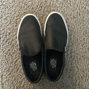 Vans Men's Black Perforated Slip-On Loafers